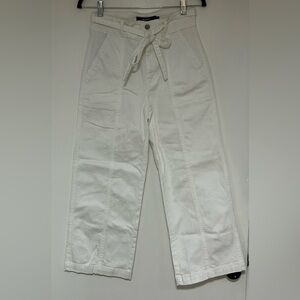 Hudson White Jean Wide Leg Belted Pants Size 8